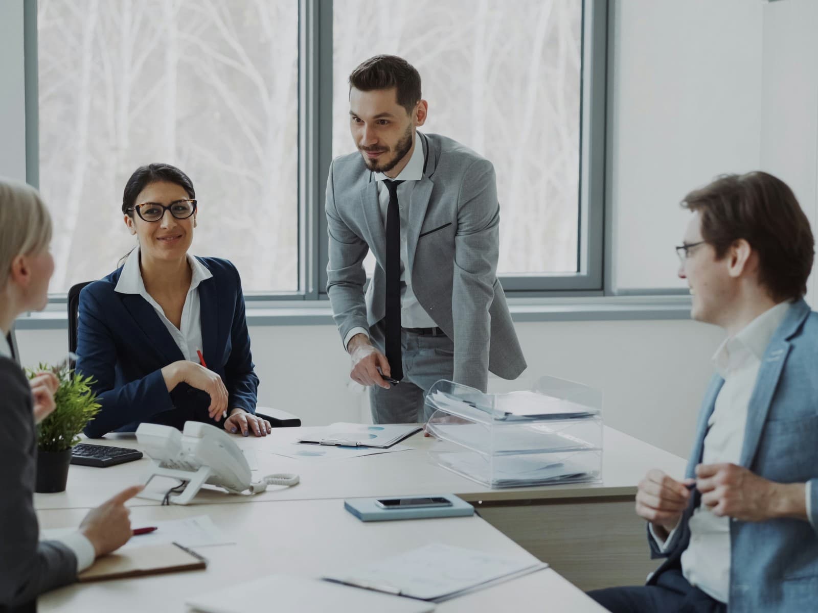 Team meeting in a professional office